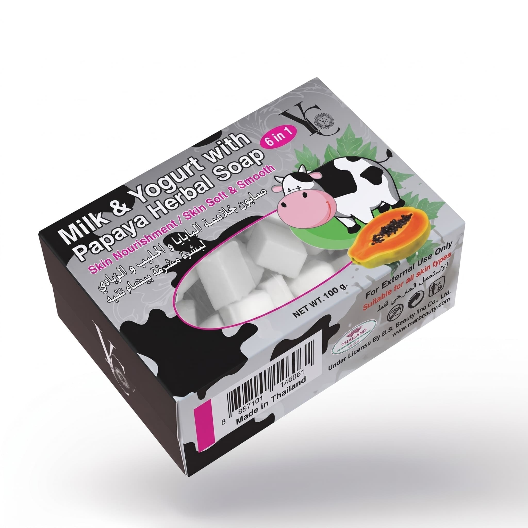 YC Milk & Yogurt with Papaya Herbal Soap 6 in 1 (100g)