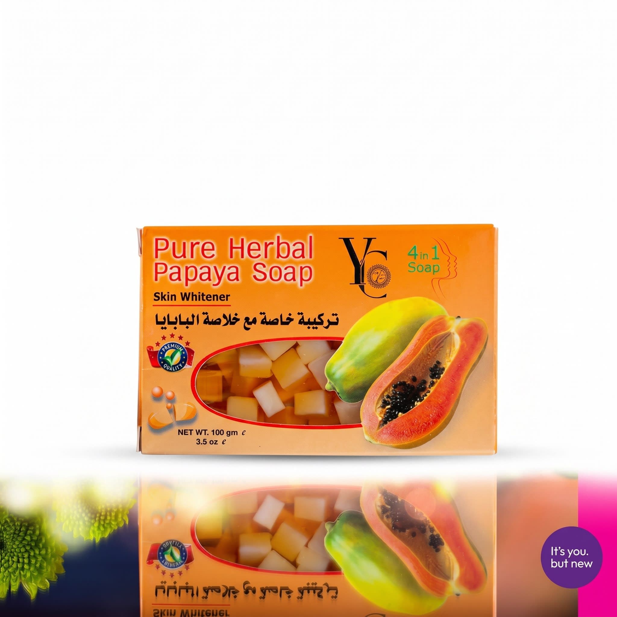 YC Pure Herbal Papaya Soap 4 in 1 (Skin Whitener) 100g