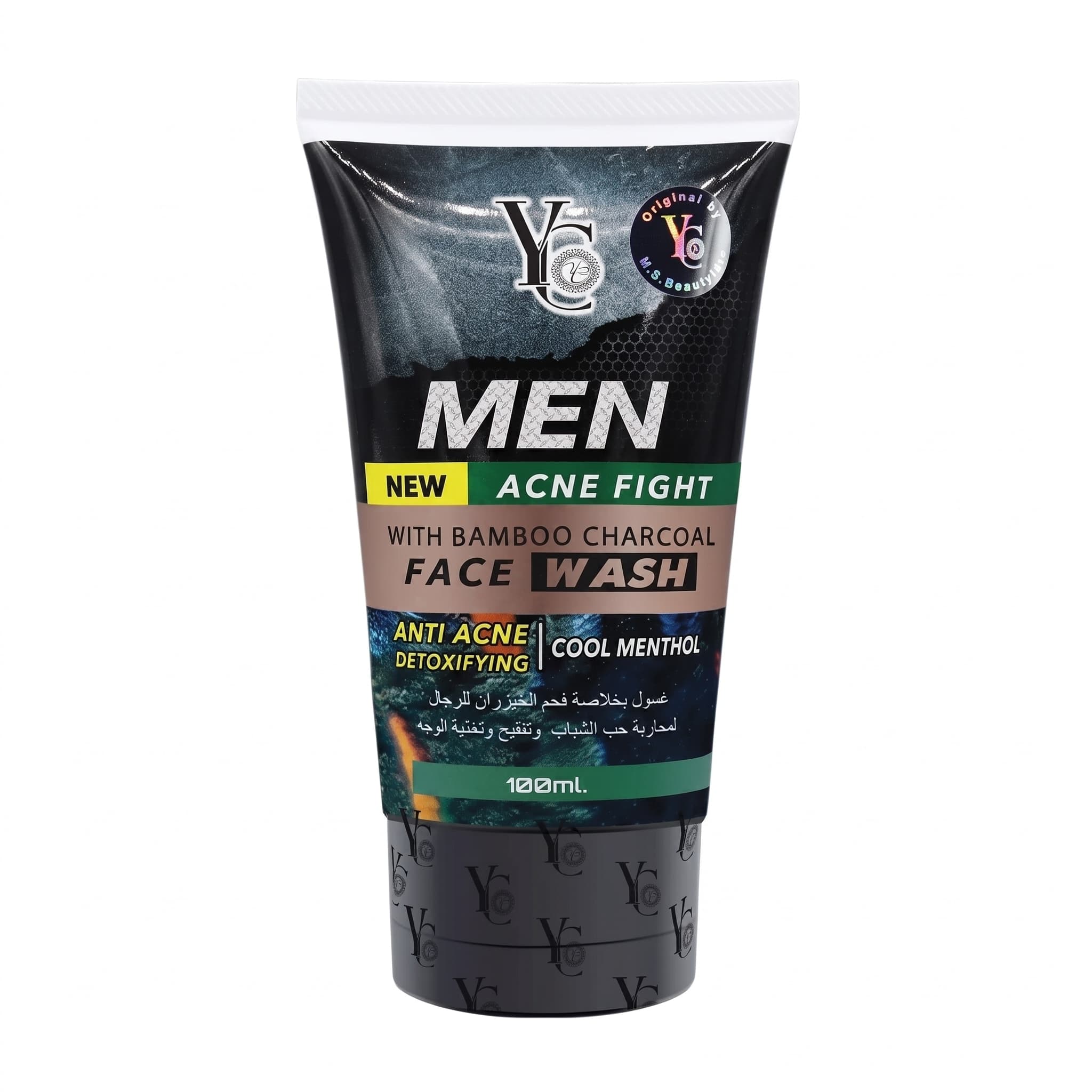 YC Men Acne Fight with Bamboo Charcoal Face Wash 100ml (Cool Menthol)