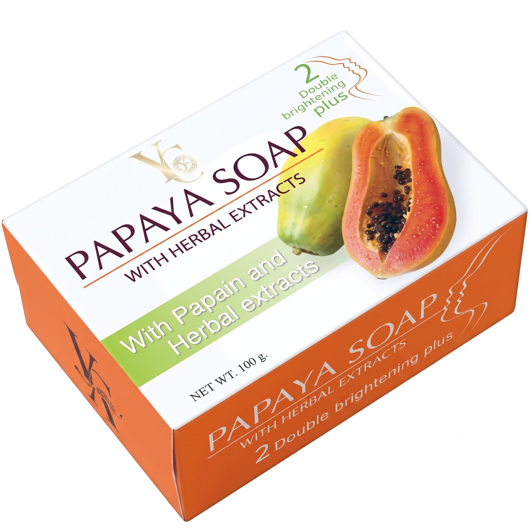 YC Papaya Soap with Herbal Extracts (2 Double Brightening Plus) 100g